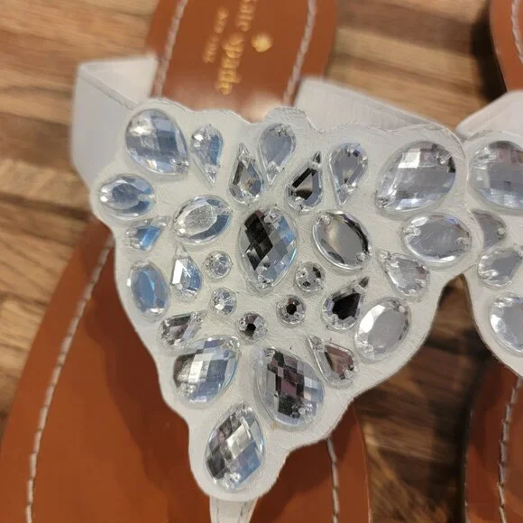Kate Spade Cora Jeweled Thong Toe Flat Sandals - Picture 3 of 12